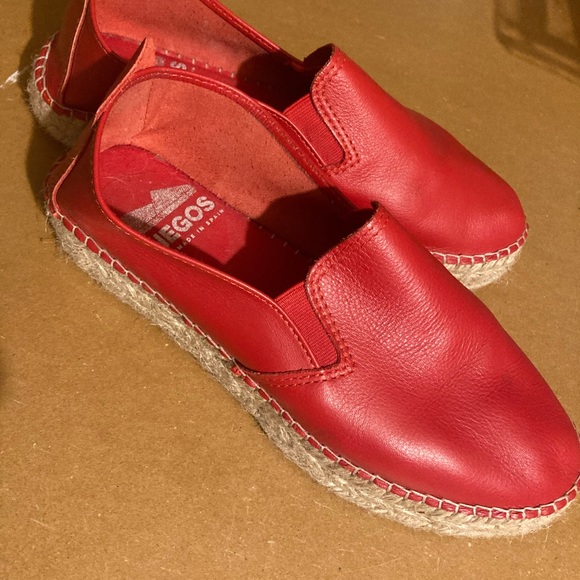 Espadrilles red leather size 10 - Picture 3 of 6